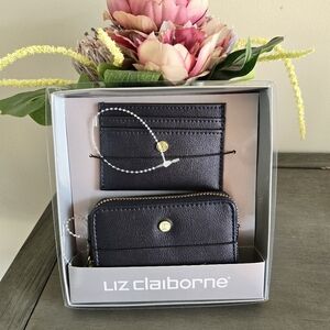 Liz Claiborne Wallet set Navy Blue